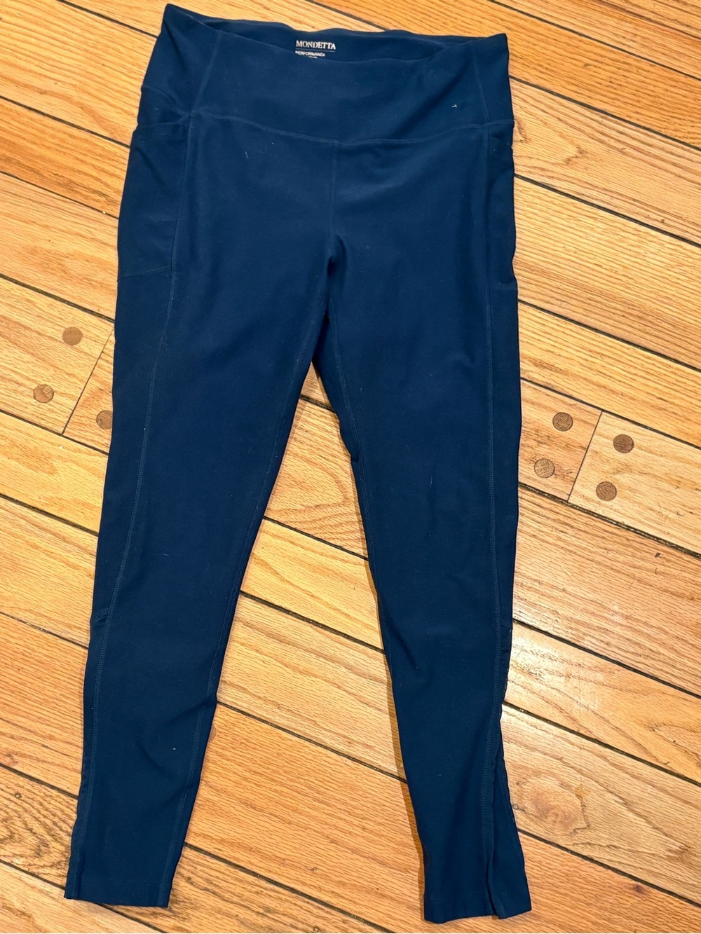 Mondetta women’s ' Navy Active performance luxury yoga Leggings size large